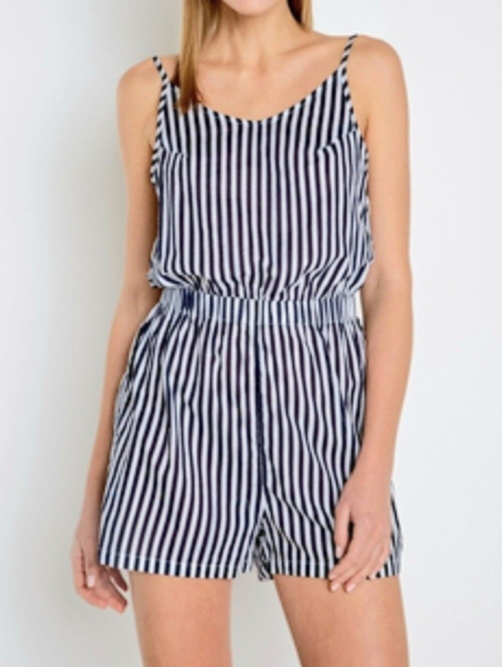 H&M Divided Striped Spaghetti Strap Romper - Size 6